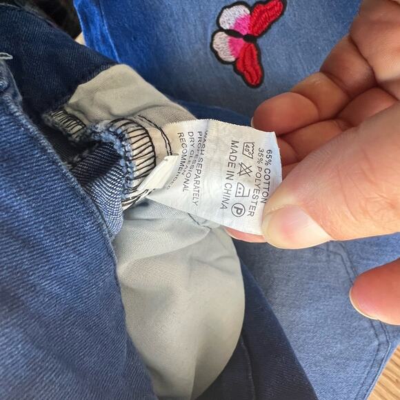 Unbranded Jeans Womens Size M Multicolor Butterfly Embroidery Flare Patchwork - Picture 9 of 16